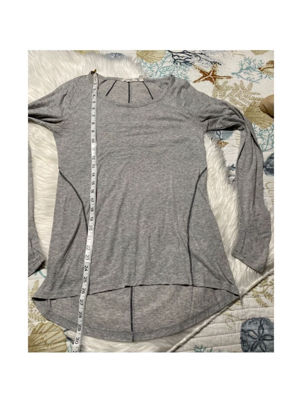 Athleta womens Long Sleeve tunic/Tee S Gray - Picture 4 of 9